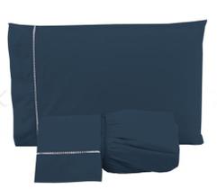 Lençol Queen 03 Peças Percal 400 fios Ponto Palito Lençol Queen 03 Peças Percal 400 fios Ponto Palito