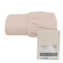 Lençol Queen 100% de Algodão com Elástico Bege Camesa Lençol Queen 100% de Algodão com Elástico Bege Camesa
