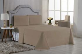 Lençol Queen 2,20 X 2,45 Sem Elástico Com 02 Fronhas 200 Fios Algodão