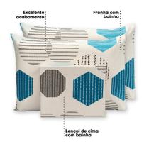 Lençol Queen 3 Pçs Estampado C/ Fronhas Percal 180 Fios 40cm Altura