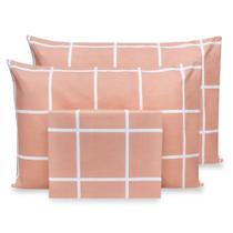 Lençol Queen 3 pçs Estampado Fronhas c/ Ponto Palito Percal Flex 400 Fios Macio