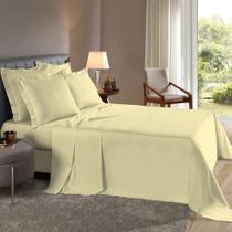 Lençol Queen 3 pçs Fronhas com Abas Percal 200 fios 100% Algodão - 40 CM DE ALTURA