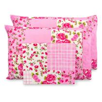 Lençol Queen 3 pçs Ponto Palito Estampado Melissa - 27cm Alt. Micropercal