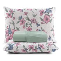 Lençol Queen 3 Peças 100% Algodão com Elástico e Fronha Lençol Queen 3 Peças 100% Algodão com Elástico e Fronha