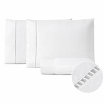 Lençol Queen 3 Peças 200 Fios Fronhas Ponto Palito Cama Box Premium Algodão Hotel Pousada Revenda