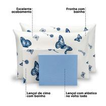 Lençol Queen 4 Pçs Estampado Percal 180 Fios Bainha 40cm Altura