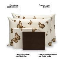 Lençol Queen 4 Pçs Estampado Percal 180 Fios Bainha