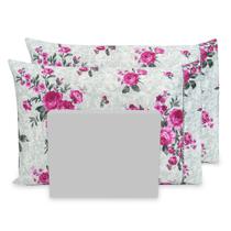 Lençol Queen 40cm 3 pçs Estampado Percal Flex 400 Fios Macio Lençol Queen 40cm 3 pçs Estampado Percal Flex 400 Fios Macio