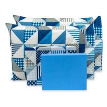 Lençol Queen 40cm 4 pçs c/ Ponto Palito Percal Estampado 180 fios