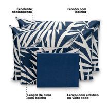 Lençol Queen 6 Pçs Estampado Percal 180 Fios Bainha