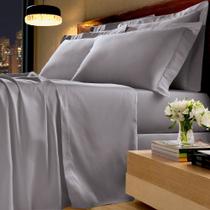 Lençol Queen Avulso Com Elástico 300F Buettner Platine Cinza