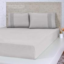 Lençol Queen Bella Cama Malha 100% Algodão 158x198x35 Cinza Lençol Queen Bella Cama Malha 100% Algodão 158x198x35 Cinza