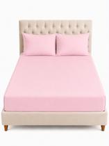 Lençol Queen/Casal Malha 100% Algodão Liso Rosa 3 Peças C/ Elástico Anti-Bolinha Lençol Queen/Casal Malha 100% Algodão Liso Rosa 3 Peças C/ Elástico Anti-Bolinha