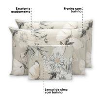 Lençol Queen De Cima 3 Pçs Bainha Estampado Percal 180 Fios