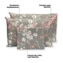 Lençol Queen De Cima 3 Pçs Bainha Estampado Percal 180 Fios