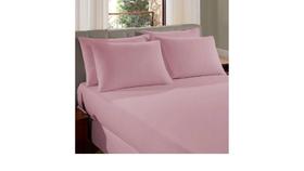 Lençol Queen Liso com Elástico Malha 100% Algodão Comfort Rosa Flor ( 7290 )