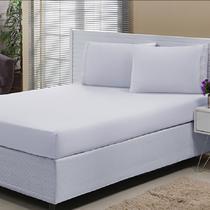 Lençol Queen Percal Pro com Elástico 100% Poliéster Branco Nova Tecnologia Toque de Pele Lençol Queen Percal Pro com Elástico 100% Poliéster Branco Nova Tecnologia Toque de Pele