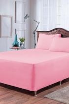 Lençol Queen Size 3 pcs 180 Fios para Cama Box Conjugado - 50 de Altura