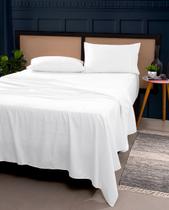 Lençol Queen Superior Sem Elástico Micro percal 400 Fios Acabamento Em Bainha