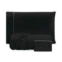 Lencol Roupa de Cama Queen 400 Fios 3Pcs Toque Acetinado 100% Macio Alta Durabilidade Ponto Palito - Magia Enxovais