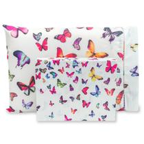 Lençol Solteiro 2 pçs Estampado Fronha com Ponto Palito Percal 180 fios