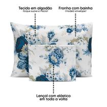 Lençol Solteiro 2 Peças com Elástico e Ponto Palito Percal Flex Estampado Lençol Solteiro 2 Peças com Elástico e Ponto Palito Percal Flex Estampado