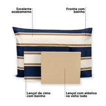 Lençol Solteiro 4 Pçs Estampado Percal 180 Fios Bainha