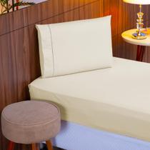 Lençol Solteiro 400 Fios com 2 Fronhas Ponto Palito Toque Macio