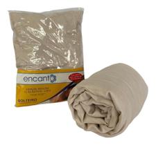 Lençol solteiro com elástico bege
