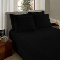 Lençol Solteiro Com Elástico Em Malha 100 Algodão Avulso Cor Preto Desenho Do Tecido Liso Lençol Solteiro Com Elástico Em Malha 100 Algodão Avulso Cor Preto Desenho Do Tecido Liso