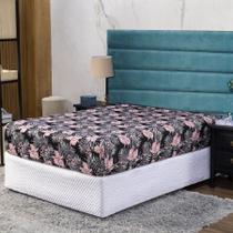 Lençol Solteiro com Elástico Prático Malha Estampada 1 Peça