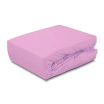 Lencol Solteiro Com Elastico Rosa Nevoa 100% Algodao