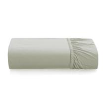 Lençol Solteiro King Elástico Algodão 200 Fios Salvia Tom