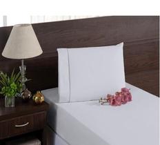 Lençol Solteiro Micropercal 400 Fios 2 Peças Branco