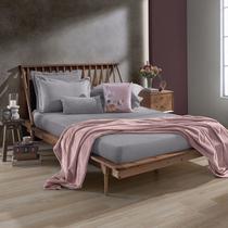 Lençol Solteiro Plush Inove Liso 88x188 cm Cinza Cromo Hedrons Lençol Solteiro Plush Inove Liso 88x188 cm Cinza Cromo Hedrons