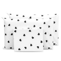 Lençol Super King 3 Pçs Estampado C/ Fronhas Percal 180 Fios Coleção 2025