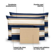 Lençol Super King 6 Pçs Estampado Percal 180 Fios Bainha