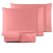 Lençol Super King Avulso C/ Elástico Percal Aveludado 600 Fios - ROSA Lençol Super King Avulso C/ Elástico Percal Aveludado 600 Fios - ROSA