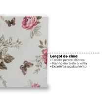 Lençol Super King De Cima Bainha Estampado Percal 180 Fios