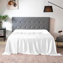 Lençol Superior Avulso Solteiro Cetim Seda Branco
