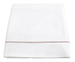 Lençol Superior Basics em Vivo Branco e Rosê 200 Fios Casal