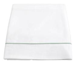 Lençol Superior Basics em Vivo Branco e Verde Menta 200 Fios - Solteiro