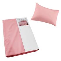 Lencol toque de seda liso jg solt 2pc rose