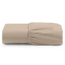 Lençol Unique Avulso De Baixo Casal Padrão Com Elástico Micro Percal 400 Fios - Avelã