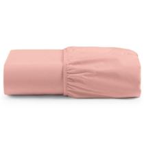 Lençol Unique Avulso De Baixo Casal Padrão Com Elástico Micro Percal 400 Fios - Rosê