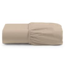 Lençol Unique Avulso de Baixo Queen com Elástico Micro Percal 400 Fios - Avelã