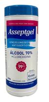 Lencos antisepticos umedecidos asseptgel pote 40 unidades