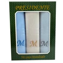 Lenços Com Letras Presidente De Bolso 41cm 100 Algodão 3 Unidades