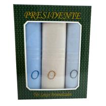 Lenços Com Letras Presidente De Bolso 41cm 100 Algodão 3 Unidades