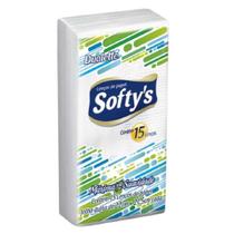Lencos De Bolso Softy'S Folha Tripla Com 10 Unidades